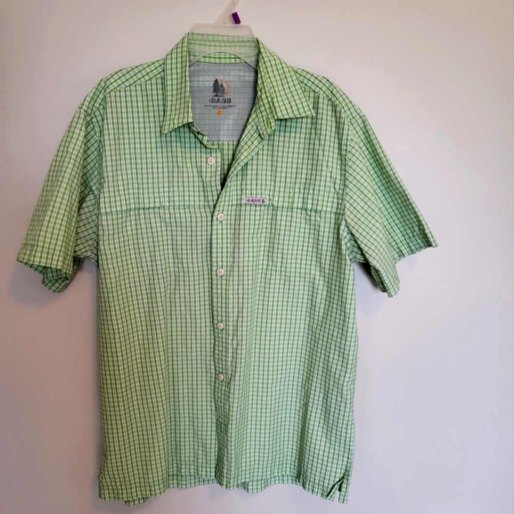 G.H. Bass & Com Short Sleeve Shirt Size Large Green